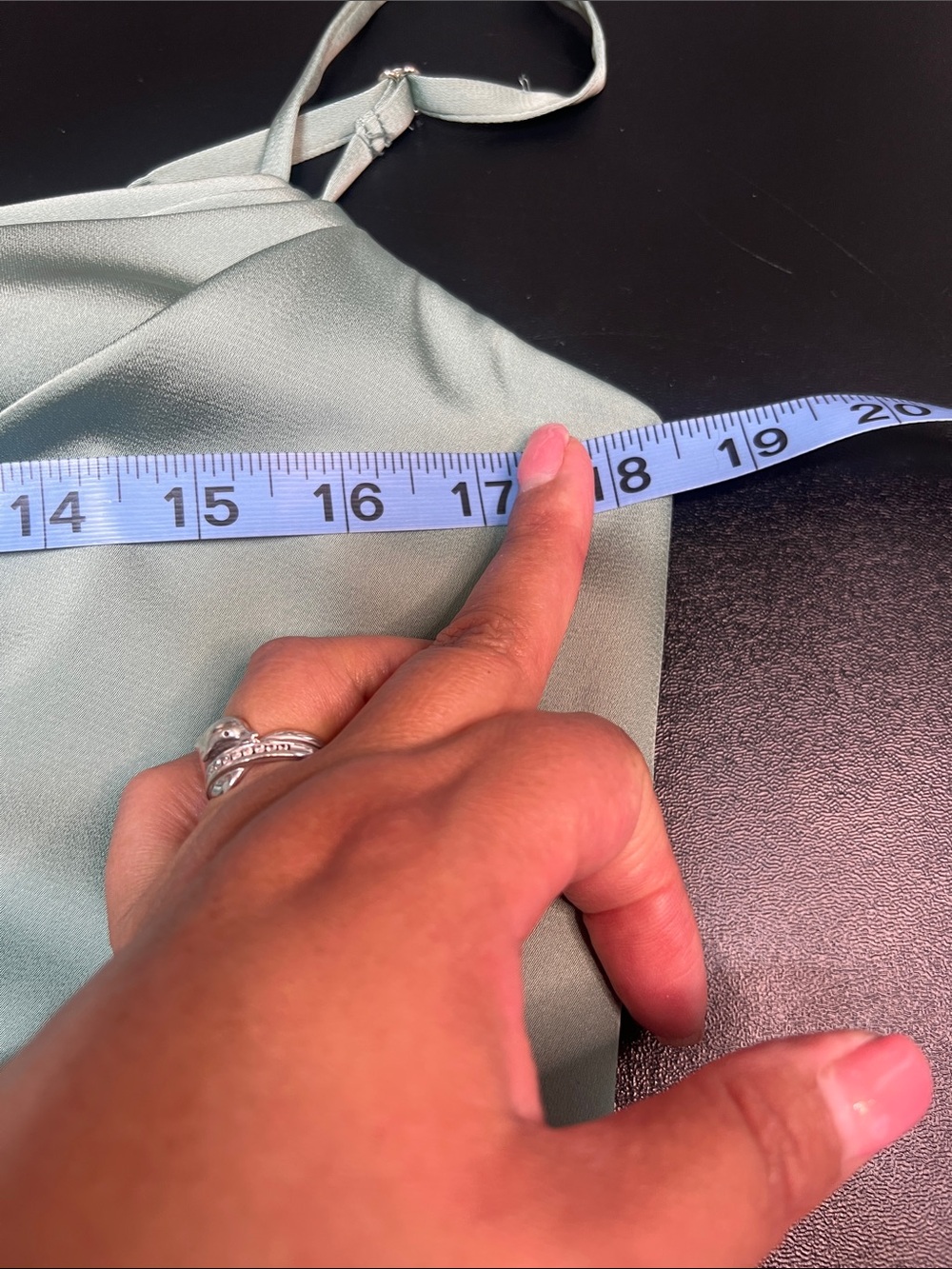 Azazie Sage Green Satin Draped Spaghetti Strap Gown - Picture 13 of 16